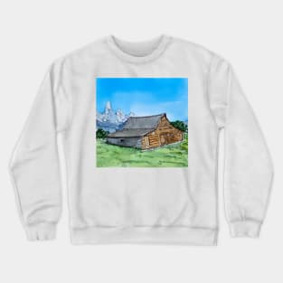 Morrman Row barn in Grand Teton National Park Crewneck Sweatshirt